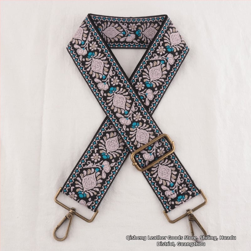 Λουρί ώμου για τσάντες, πολυεστέρας, μοτίβο λουλουδιών, εθνικό στυλ, ρυθμιζόμενος ιμάντας crossbody