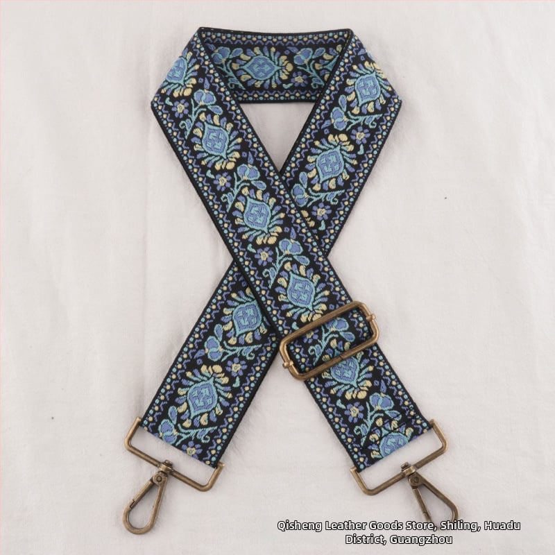 Λουρί ώμου για τσάντες, πολυεστέρας, μοτίβο λουλουδιών, εθνικό στυλ, ρυθμιζόμενος ιμάντας crossbody