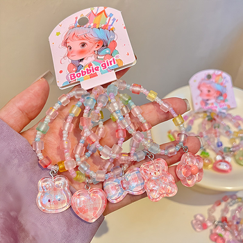 Brățară cu personaje de desene animate, seria Prințese - lucrată manual, din plastic/ rășină, 18 piese