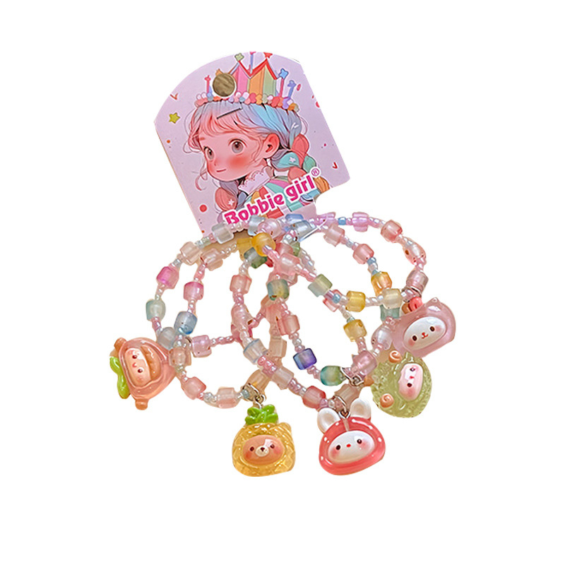 Brățară cu personaje de desene animate, seria Prințese - lucrată manual, din plastic/ rășină, 18 piese