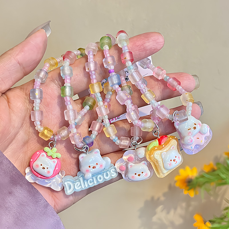 Brățară cu personaje de desene animate, seria Prințese - lucrată manual, din plastic/ rășină, 18 piese