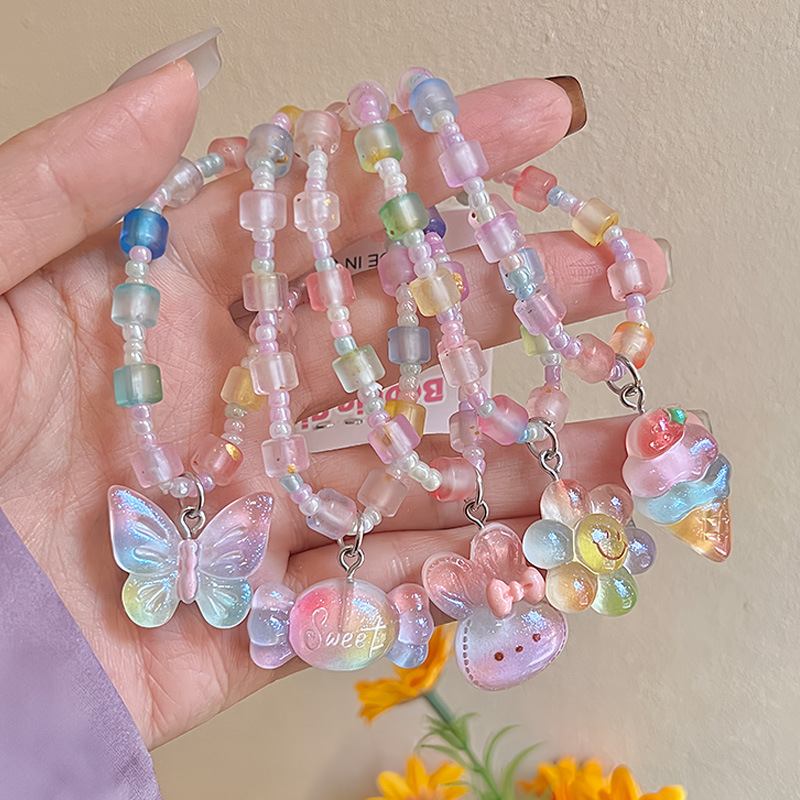 Brățară cu personaje de desene animate, seria Prințese - lucrată manual, din plastic/ rășină, 18 piese