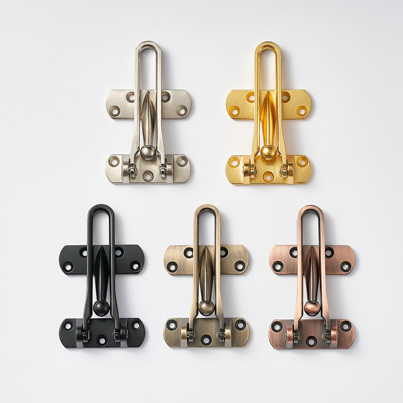 Durvju aizslēga mehānisms ar pretzādzības ķēdi (modeļa FDK, tipa A slēdzis, cinka sakausējums, pulēts/elektroplātēts pārklājums, moderns un vienkāršs stils)