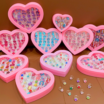 Bērnu gredzens no plastmasas/sveķiem, roku darbs, Princeses sērija, regulējams, atsevišķi iepakots