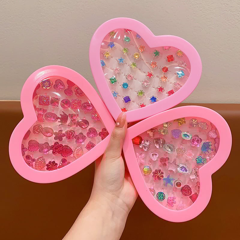 Bērnu gredzens no plastmasas/sveķiem, roku darbs, Princeses sērija, regulējams, atsevišķi iepakots