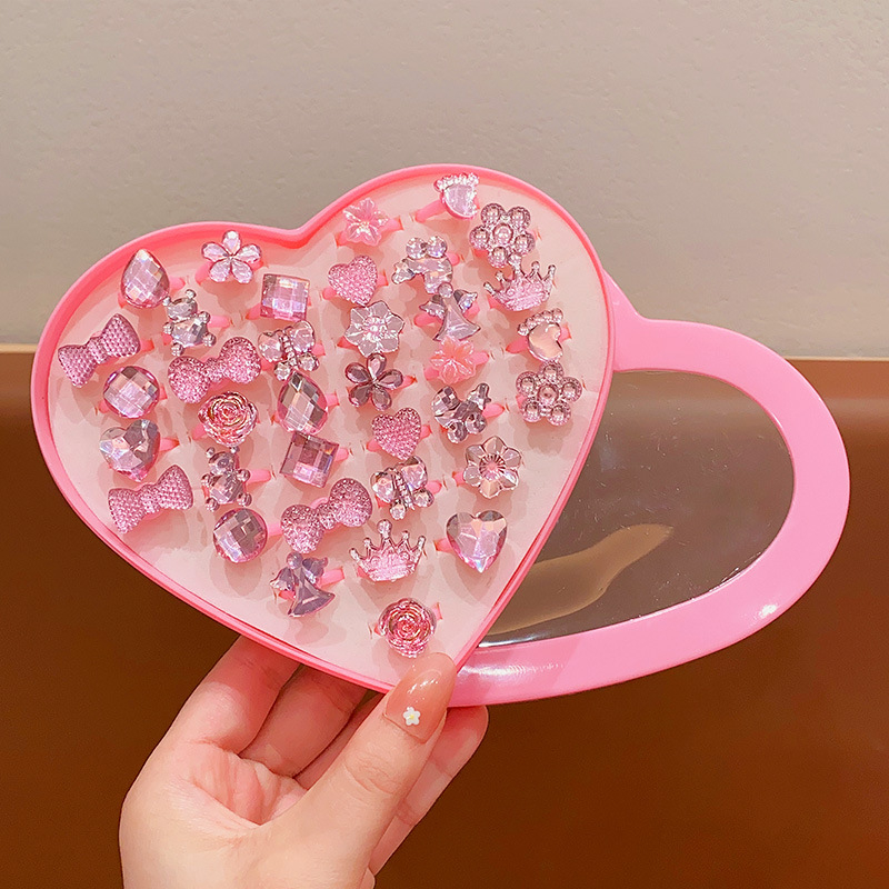 Bērnu gredzens no plastmasas/sveķiem, roku darbs, Princeses sērija, regulējams, atsevišķi iepakots