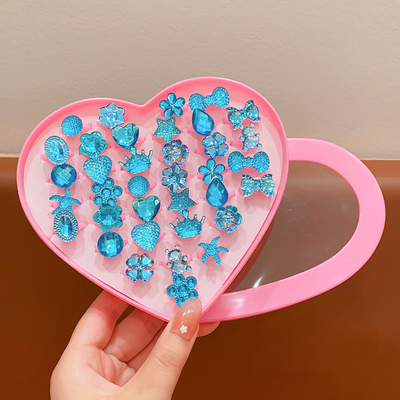 Bērnu gredzens no plastmasas/sveķiem, roku darbs, Princeses sērija, regulējams, atsevišķi iepakots