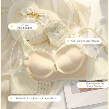 Nailona bezvadu krūštis mazām krūtīm – 3/4 kauss, biezas veidotas kupas, regulējams, augšējā atbalsts, aizmugurē četrrindu aizdare, fiksētas dubultās siksnas