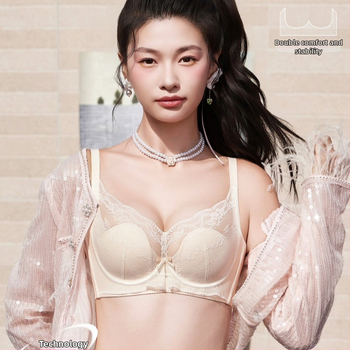 Mežģīņu neilona krūšturis, 3/4 kausa, plānas veidotas kauss, elpojošs, regulējams