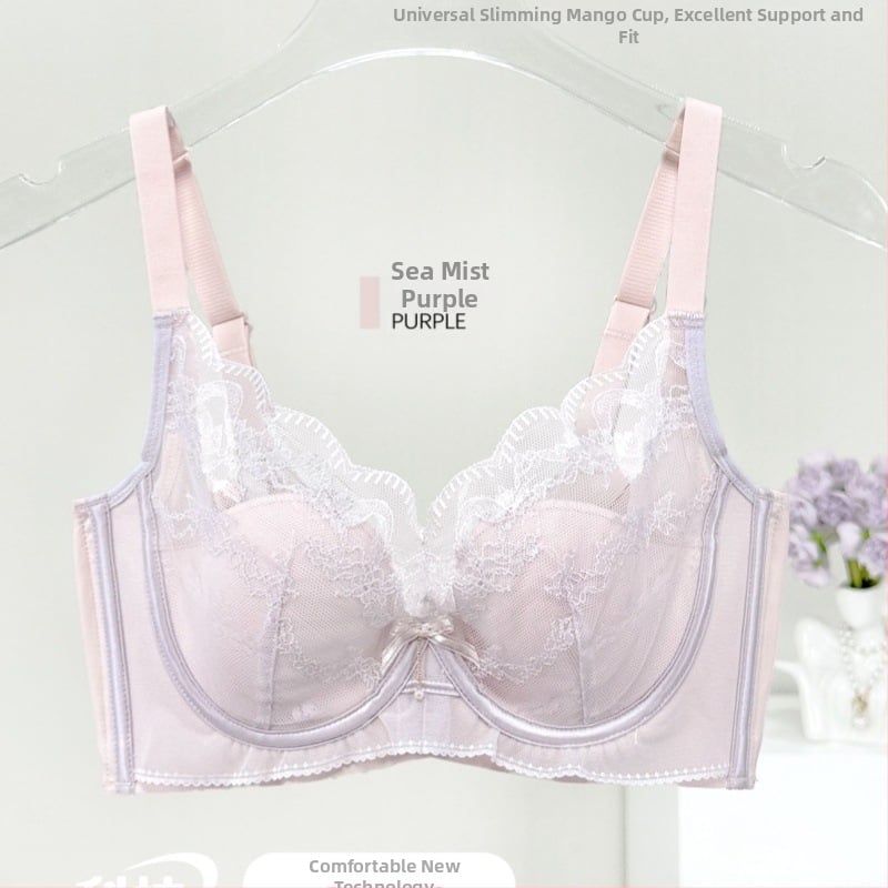 Mežģīņu neilona krūšturis, 3/4 kausa, plānas veidotas kauss, elpojošs, regulējams