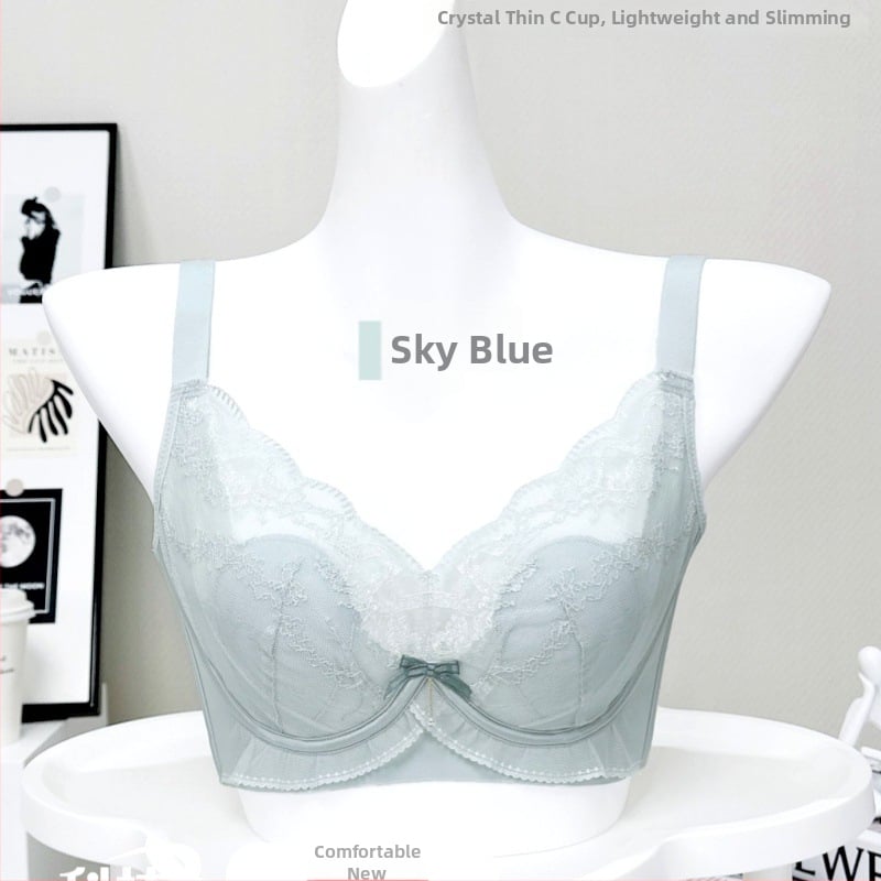 Mežģīņu neilona krūšturis, 3/4 kausa, plānas veidotas kauss, elpojošs, regulējams