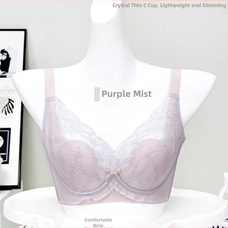 Mežģīņu neilona krūšturis, 3/4 kausa, plānas veidotas kauss, elpojošs, regulējams