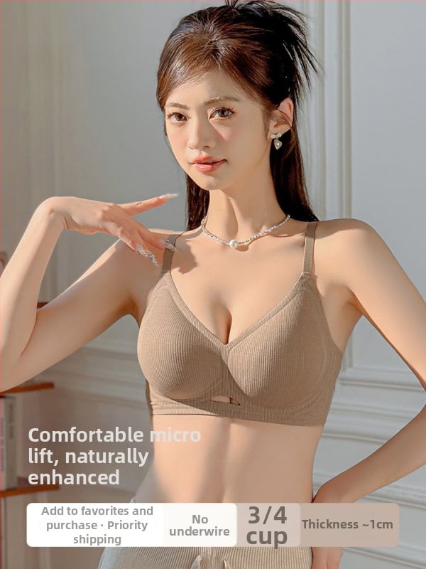 Bezšuvju krūšturis no kokvilnas, 3/4 kauss, elpojošs, dubultas fiksētas siksnas, aizmugurē ar četrām rindām āķīšu