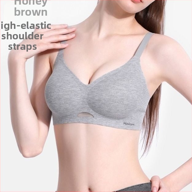 Bezšuvju krūšturis no kokvilnas, 3/4 kauss, elpojošs, dubultas fiksētas siksnas, aizmugurē ar četrām rindām āķīšu