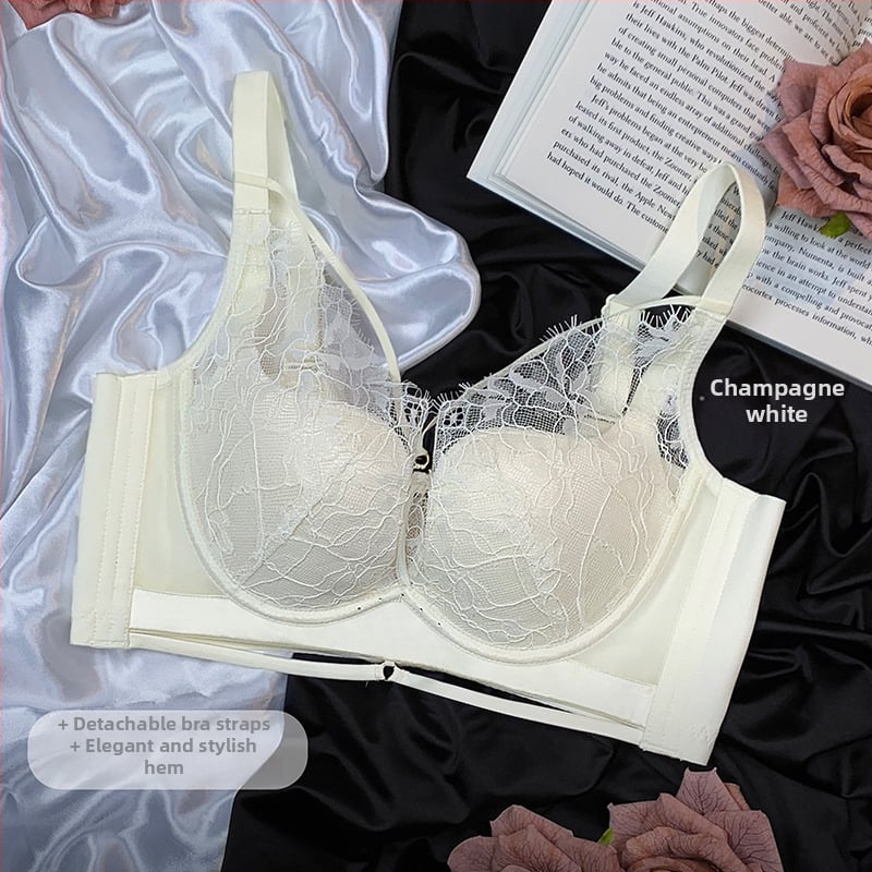 Csipkés melltartó szett acélkarikákkal, push-up, kosár 3/4, vékony formázott kosár, légáteresztő anyag, 65% nylon