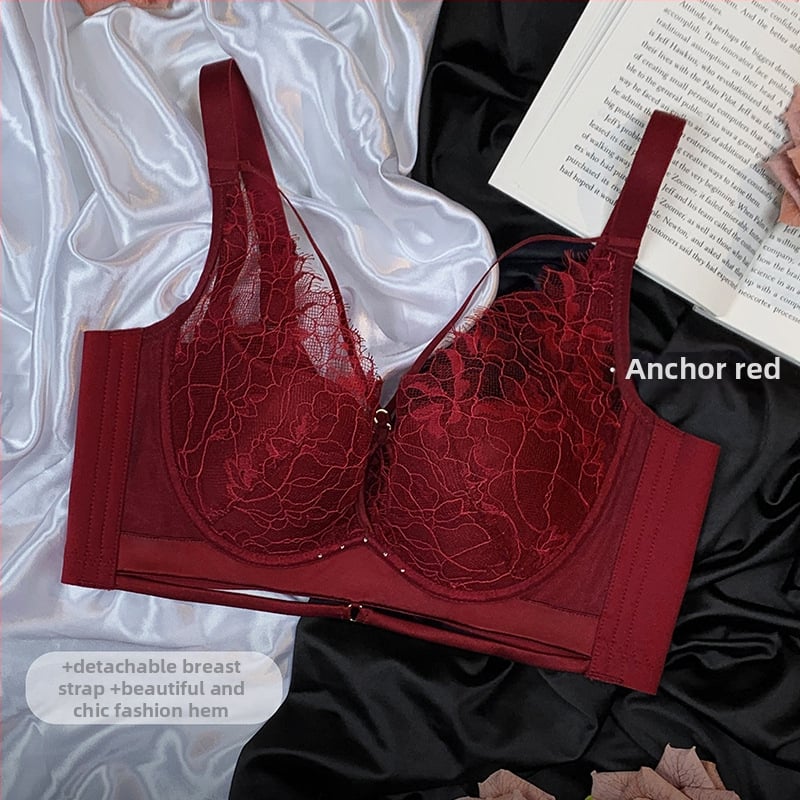 Csipkés melltartó szett acélkarikákkal, push-up, kosár 3/4, vékony formázott kosár, légáteresztő anyag, 65% nylon