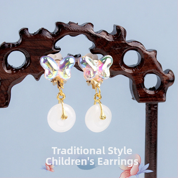 Ausu klipsi — antīka stila, bērnu dizains, sakausējums, roku darbs, Princeses Annas motīvs