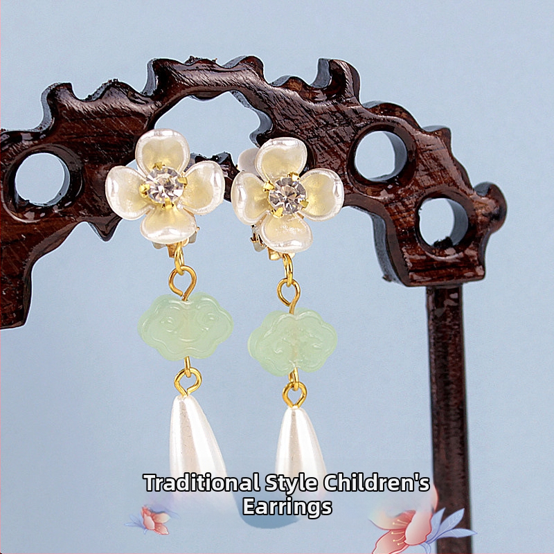 Ausu klipsi — antīka stila, bērnu dizains, sakausējums, roku darbs, Princeses Annas motīvs