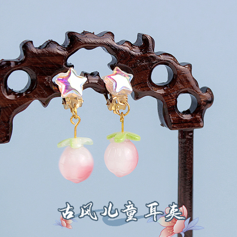 Ausu klipsi — antīka stila, bērnu dizains, sakausējums, roku darbs, Princeses Annas motīvs