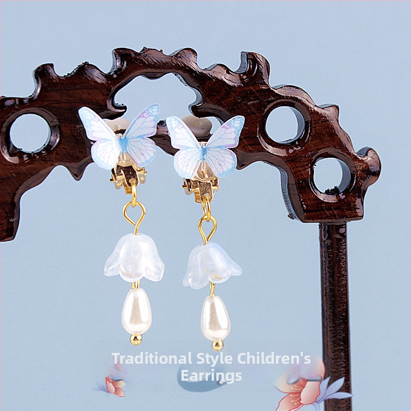 Ausu klipsi — antīka stila, bērnu dizains, sakausējums, roku darbs, Princeses Annas motīvs