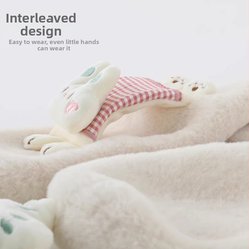 Bērnu šalle, garā josla, karikatūru raksts, poliestera šķiedra, uztur siltumu