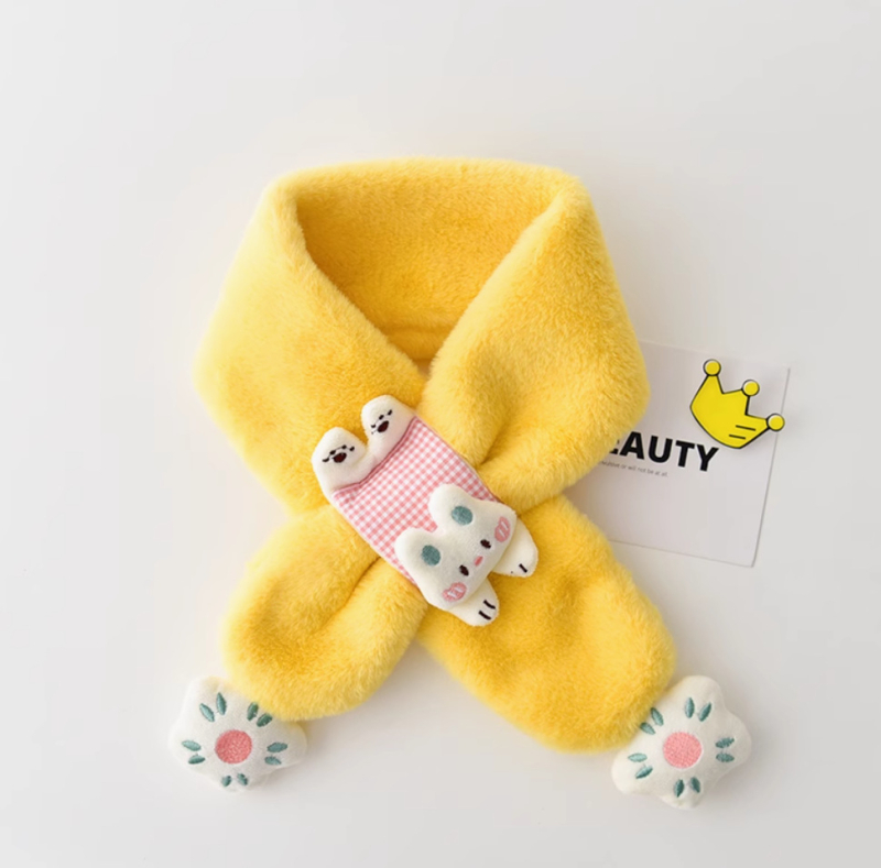 Bērnu šalle, garā josla, karikatūru raksts, poliestera šķiedra, uztur siltumu