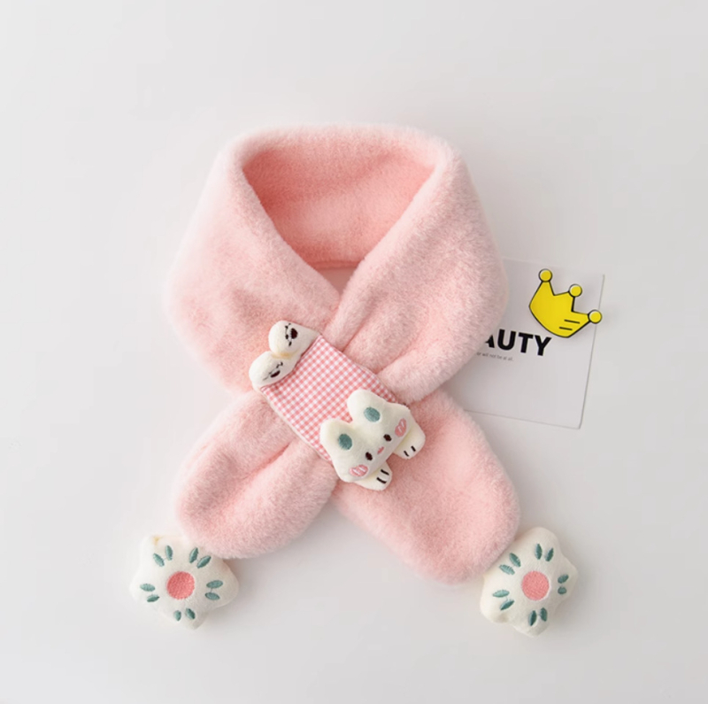 Bērnu šalle, garā josla, karikatūru raksts, poliestera šķiedra, uztur siltumu