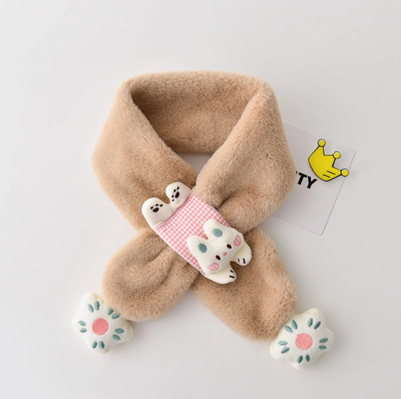 Bērnu šalle, garā josla, karikatūru raksts, poliestera šķiedra, uztur siltumu