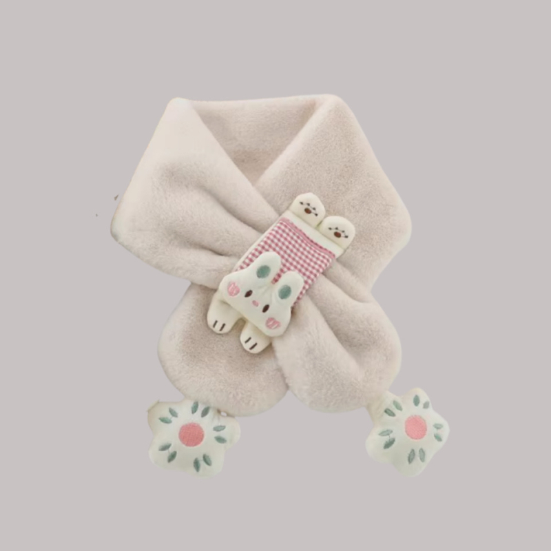 Bērnu šalle, garā josla, karikatūru raksts, poliestera šķiedra, uztur siltumu