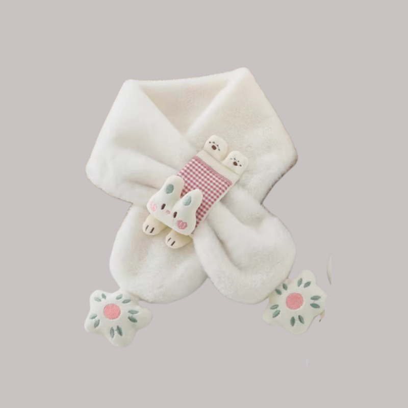 Bērnu šalle, garā josla, karikatūru raksts, poliestera šķiedra, uztur siltumu