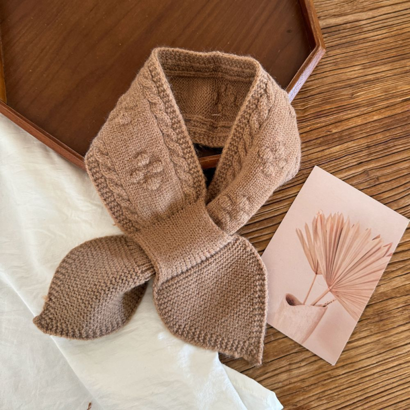 Ziemas bērnu adīta kakla šalle ar svītrainu rakstu, poliesters, uztur siltumu, daudzfunkcionāla – var nēsāt arī kā sejas masku