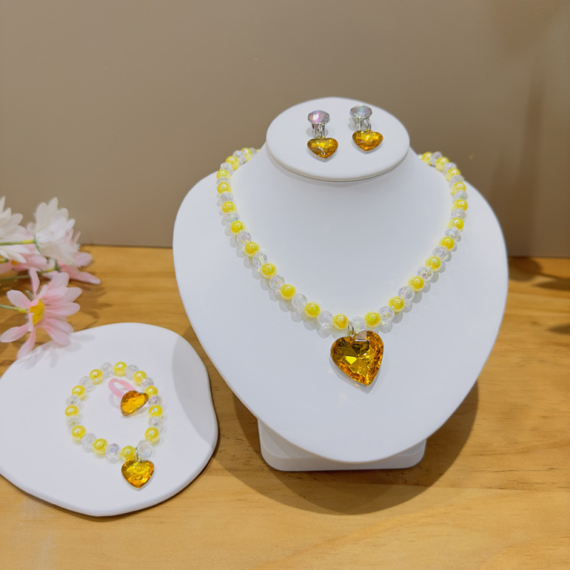 Bērnu kaklarota no Princeses sērijas, rezīna pakaramais, bumbiņu ķēde, regulējams garums