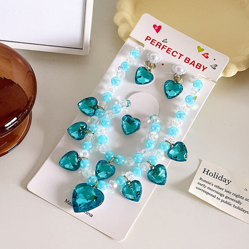 Bērnu kaklarota no Princeses sērijas, rezīna pakaramais, bumbiņu ķēde, regulējams garums