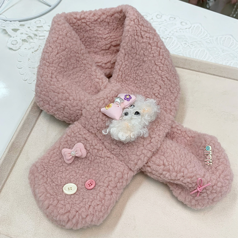 Meitenēm paredzēts rudens-ziemas vilnas aksesuāru komplekts: šalle, kakla sildītājs, matu klips, galvas lente, maska — Ziemas 2025