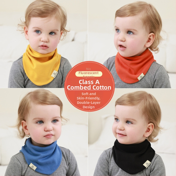 Kokvilnas trijstūra šalle zīdainim, universāls, daudzfunkcionāls termālais aksesuārs iekšējai un ārējai lietošanai ar drool bib
