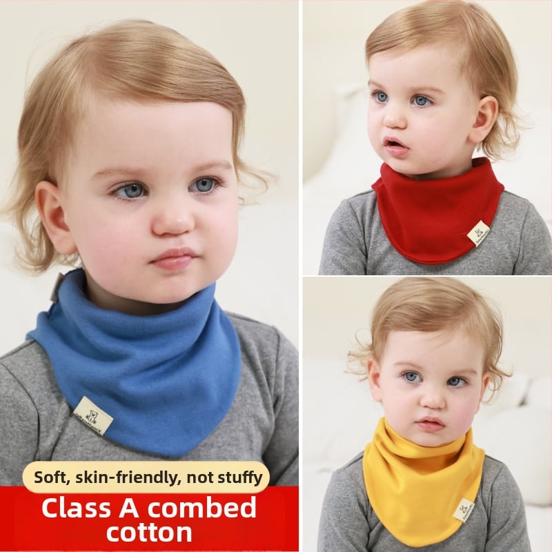 Kokvilnas trijstūra šalle zīdainim, universāls, daudzfunkcionāls termālais aksesuārs iekšējai un ārējai lietošanai ar drool bib