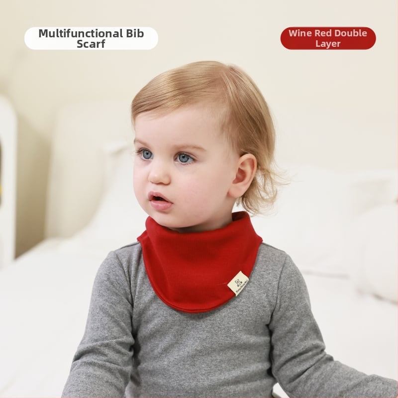 Kokvilnas trijstūra šalle zīdainim, universāls, daudzfunkcionāls termālais aksesuārs iekšējai un ārējai lietošanai ar drool bib