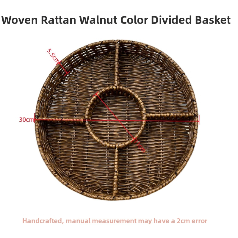 Tavă de fructe din plastic Fujun cu trei compartimente, stil pastoral simplu