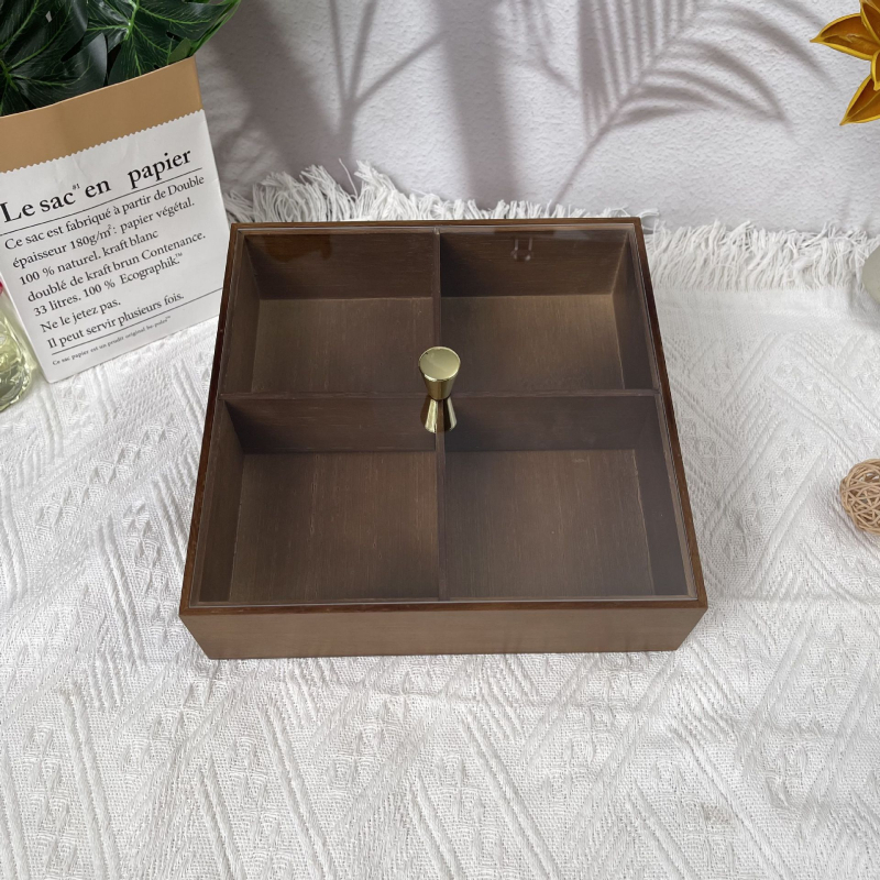 Tavă de fructe din plastic Fujun cu trei compartimente, stil pastoral simplu