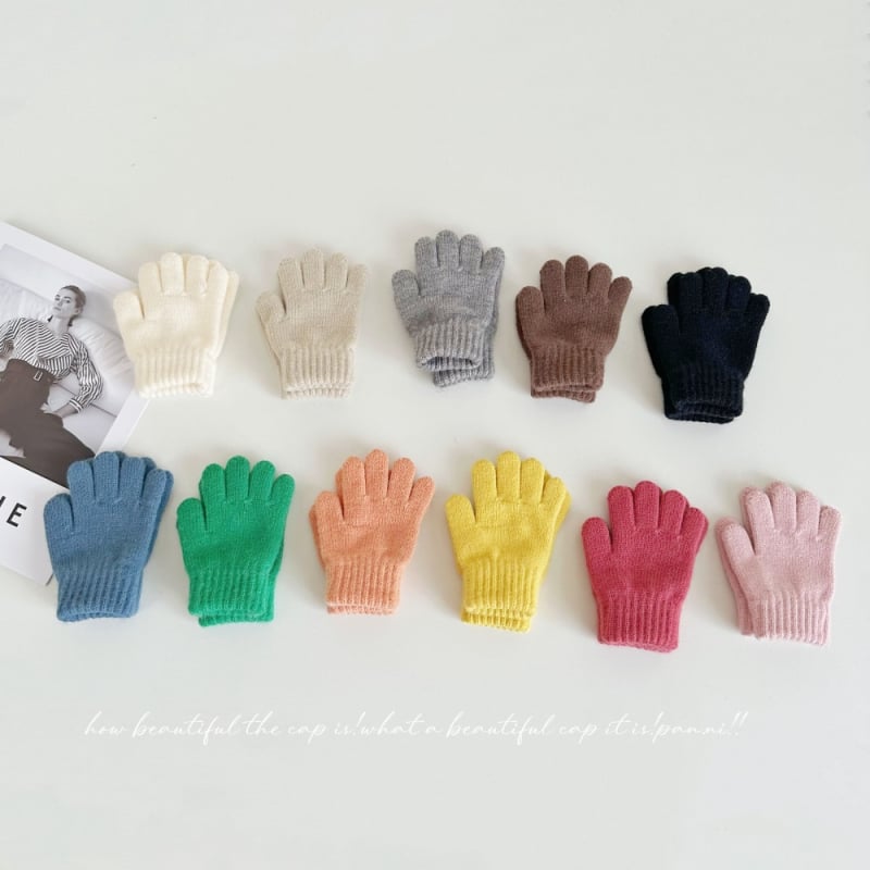 Penny Tong bērnu ziemas adītie pirkstu cimdi — universāls, vecums 1-4 gadi, saglabā siltumu, vienkrāsains raksts