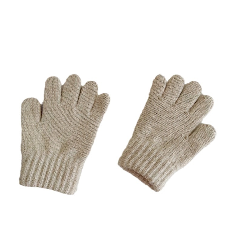 Penny Tong bērnu ziemas adītie pirkstu cimdi — universāls, vecums 1-4 gadi, saglabā siltumu, vienkrāsains raksts