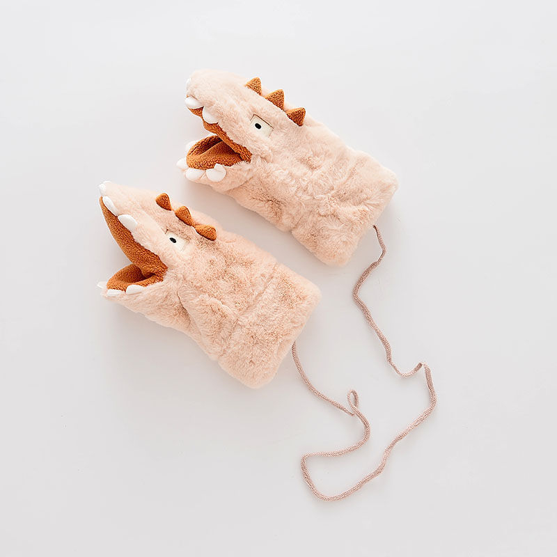 Bērnu cimdi no polārā flīsa ar ekskavatora zīmējumu, Korejas stila, pilniem pirkstiem, silti (Materiāls: polāra flīse/polieters; Funkcija: saglabāt siltumu; Sezona: pavasaris; Dzimums: zēni un meitenes; Izlaidums: 2025. gada pavasaris)