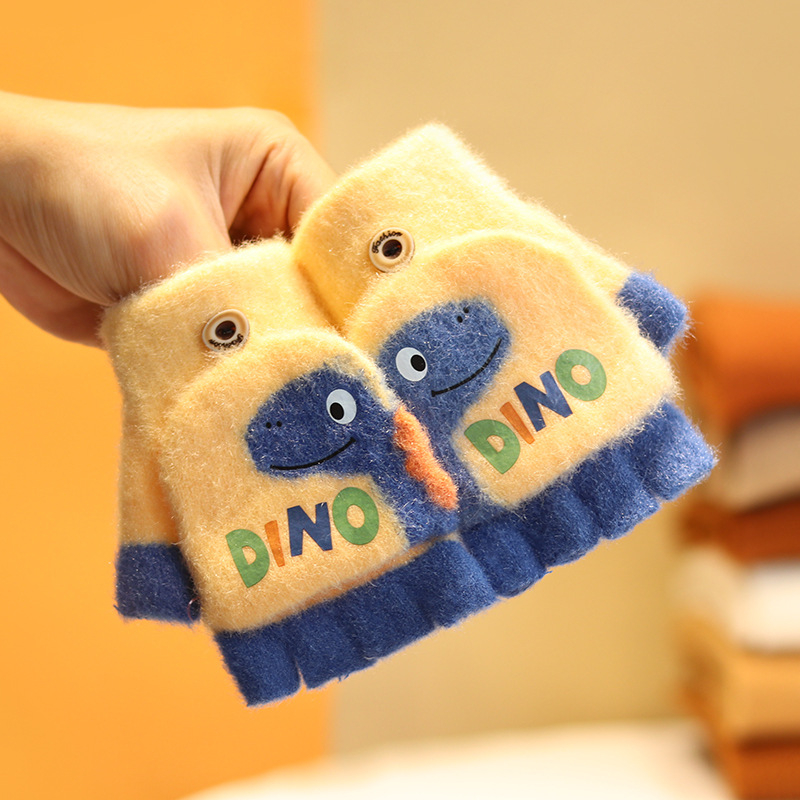 Bērnu rakstīšanas cimdi ar puspirkstiem, adīti, iekšējā flīsa oderē un biezināti, unisex, rudens–ziemas rakstīšanai