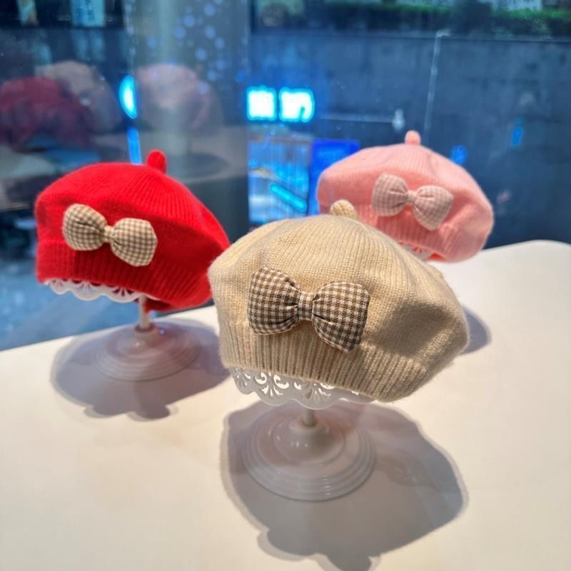 Beret kapa za bebe od vunene pliš, sa zaštitom od sunca, proljeće 2025 izdanje