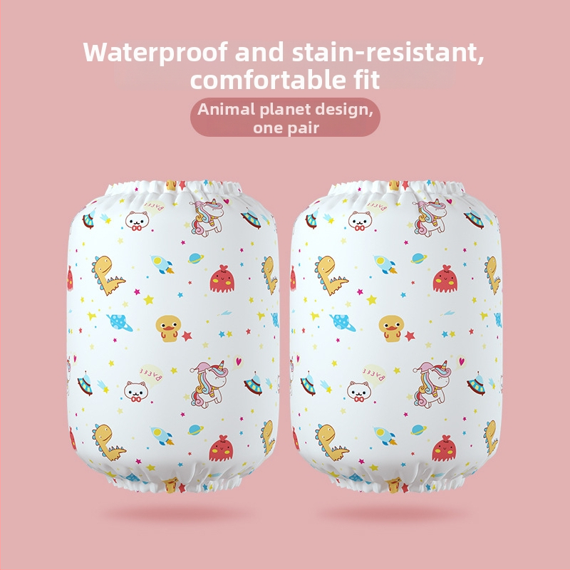 Bērnu pretnetīrības piedurknes ar karikatūras apdruku, ūdensizturīgas un elastīgas, poliestera un neilona materiāla, četrām sezonām