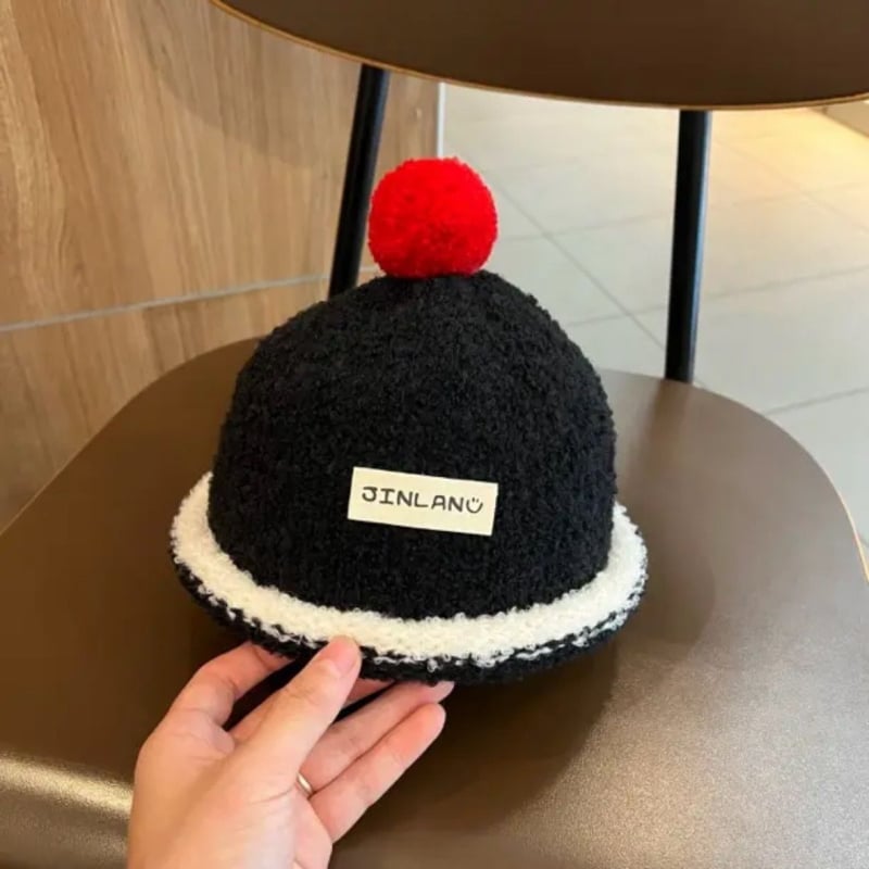 Slatka kapa s zecom za bebe, pletena pliš čiapka bucket za zimu, unisex, za djecu od 6 do 48 mjeseci