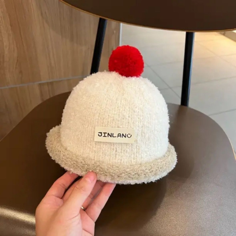 Slatka kapa s zecom za bebe, pletena pliš čiapka bucket za zimu, unisex, za djecu od 6 do 48 mjeseci