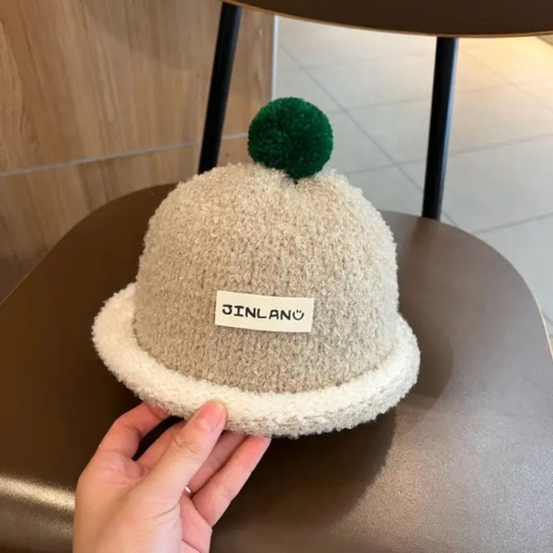Slatka kapa s zecom za bebe, pletena pliš čiapka bucket za zimu, unisex, za djecu od 6 do 48 mjeseci