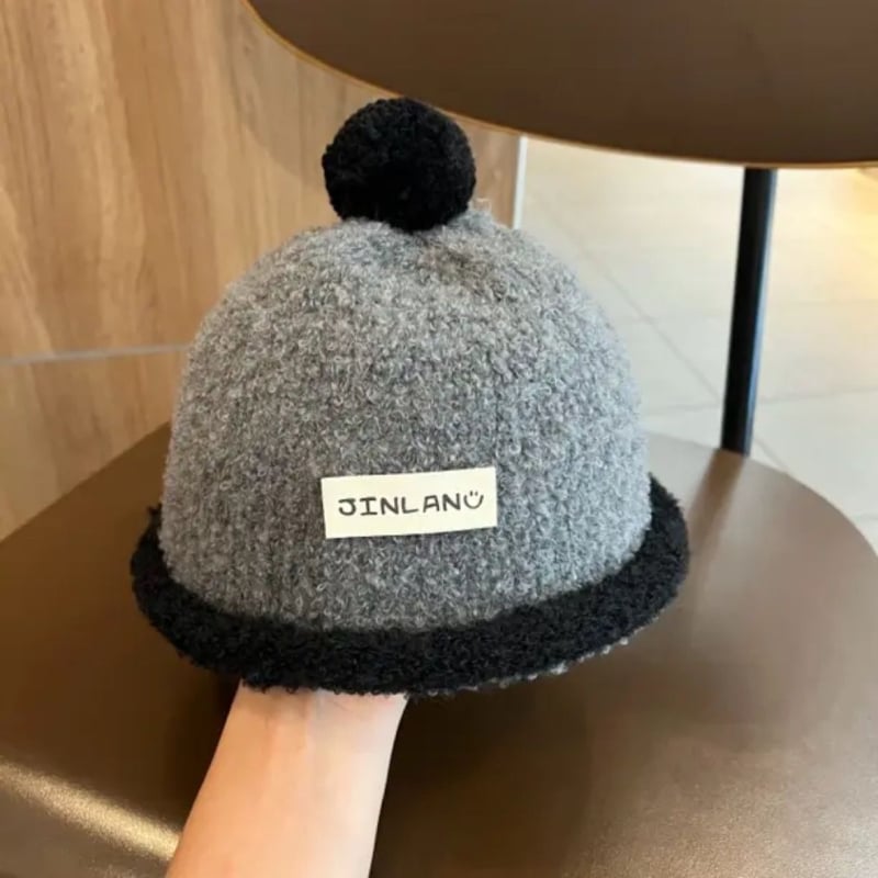 Slatka kapa s zecom za bebe, pletena pliš čiapka bucket za zimu, unisex, za djecu od 6 do 48 mjeseci