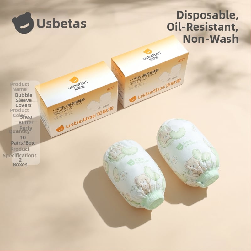 Bērnu vienreizējās roku aizsargi — ūdensnecaurlaidīgi, pret netīrumiem, eļļas izturīgi; karikatūra; Beites; materiāli: neaudums, PE plēve, spandex; vecuma grupa: līdz 1 gadam; sezona: ziema, pavasaris, rudens